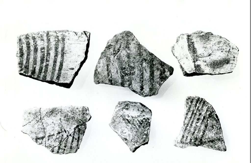 Neolithic pottery with painted motifs